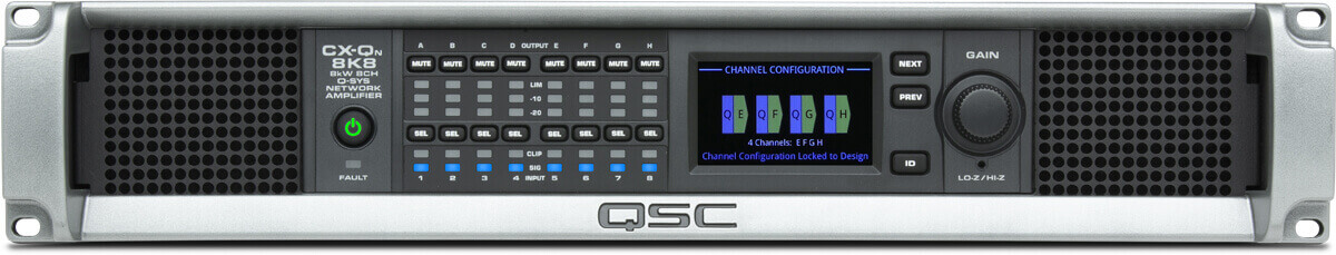 QSC CX-Qn 8K8 Amplificador de 8 canales con tecnología Flex Amp y FAST